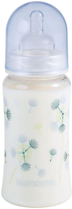Baby Nova - Dandelion Decorated PA Feeding Bottle 300ml - Blue- Babystore.ae