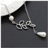 Bluelans Women's Fashion Faux Pearl Hollow Leaves Branch Choker Short Bib Collar Necklace