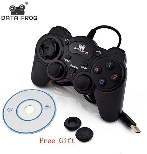 HOT Wired USB 2.0 Black Gamepad Joystick Joypad Gamepad Game Controller For PC Laptop Computer For Win7/8/10 XP/For Vista