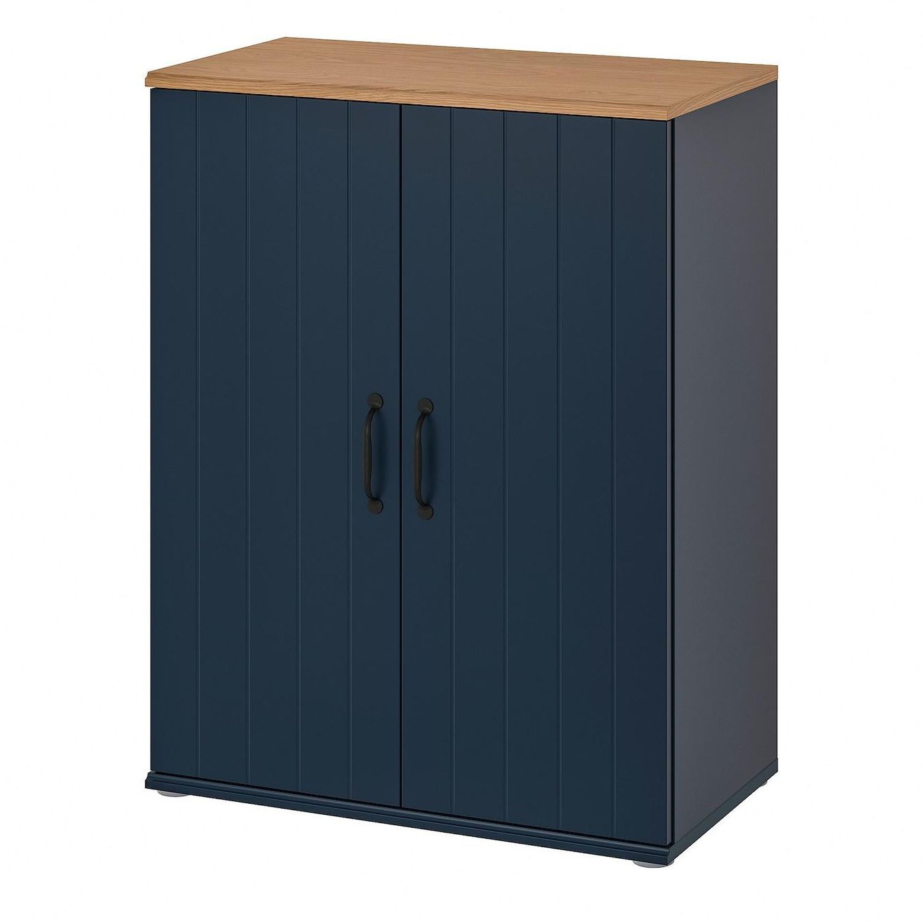 SKRUVBY Cabinet with doors - black-blue 70x90 cm