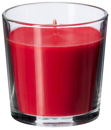 SINNLIGScented candle in glass, Sweet berries, red