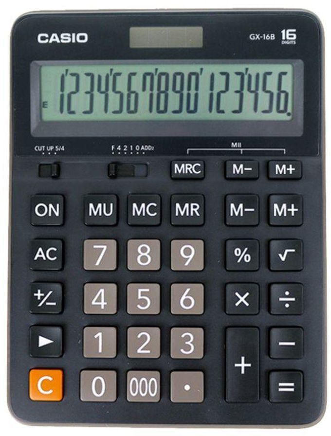 Casio - GX-16b 16-Digit Basic Calculator Black