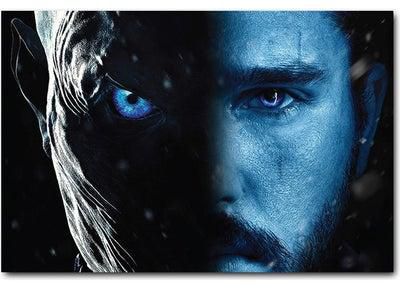 Jon Snow And Night King Wall Art Blue/Black 40x60cm