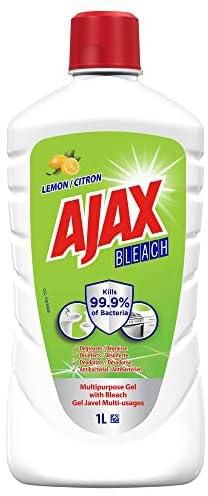 Ajax Multi-Surface Antibacterial Gel Bleach Cleaner, Surface Degreaser And Floor Cleaner, Lemon, 1 L