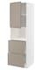 METOD / MAXIMERA خزانة عالية لميكروويف مع باب/درجين, أبيض/Bodbyn أبيض-عاجي, ‎60x60x200 سم‏ - IKEA