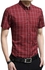 Red Cotton Shirt Neck Shirts For Men