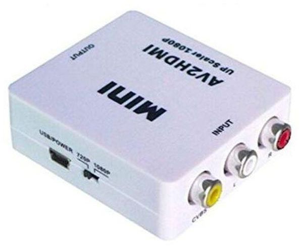 Mini AV To HDMI Converter Box- White...- White-...-. White