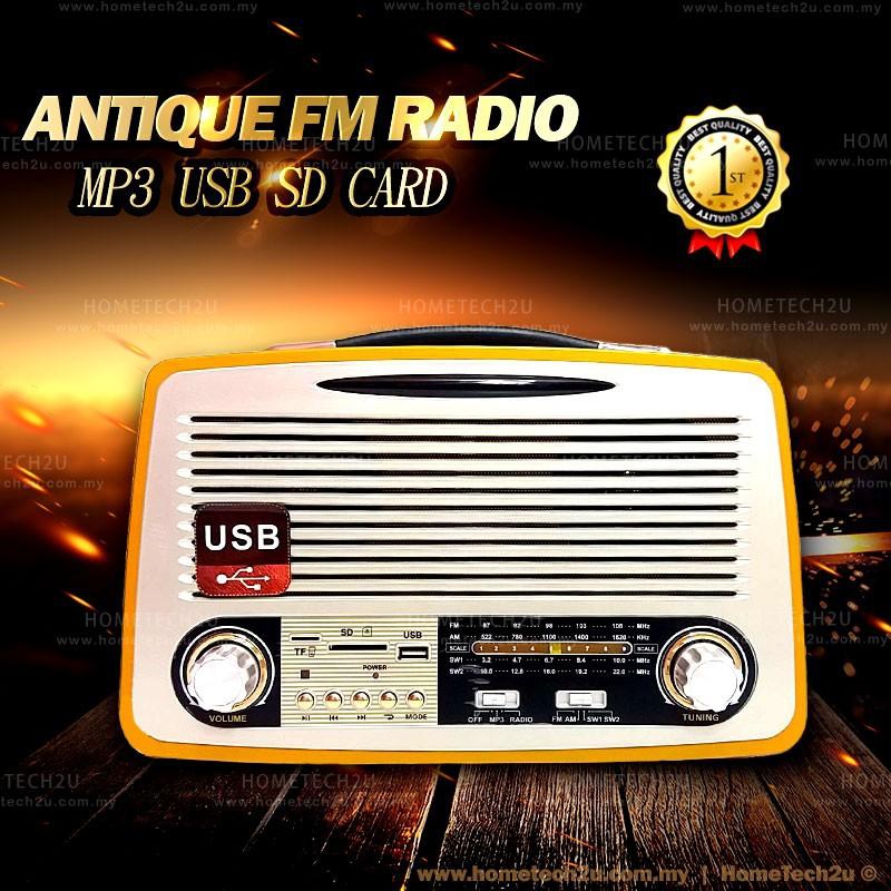Hometech2u Vintage Retro Antique FM Radio MP3 Player (As Picture)