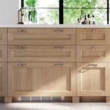 METOD High cabinet with pull-out larder, white/Vedhamn oak, 60x60x200 cm - IKEA