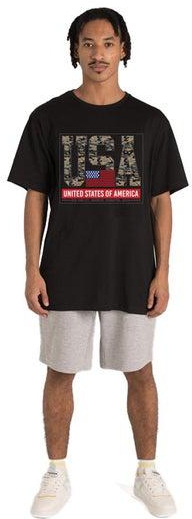 Black T-Shirt With Usa Print