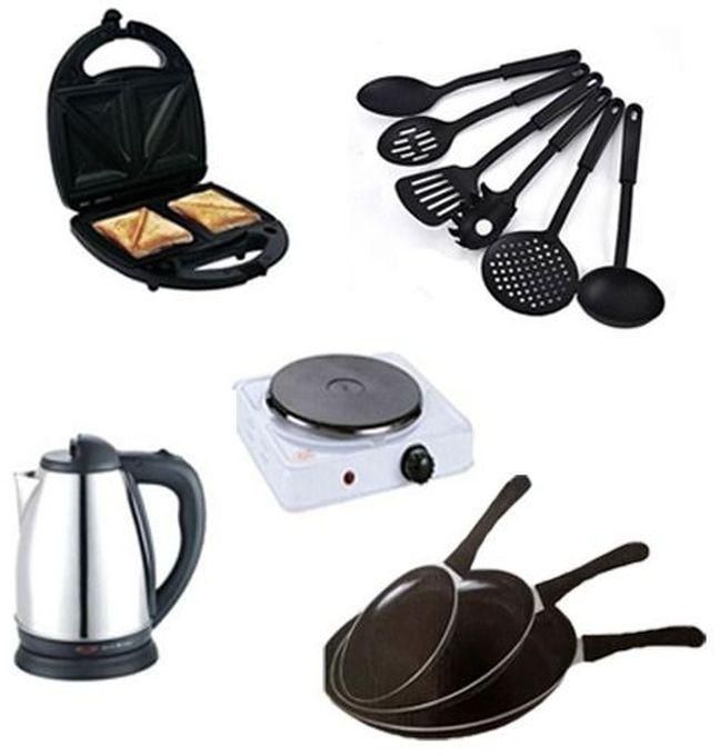ElectricCooker+ Kettle + Toaster+frypan+spoon