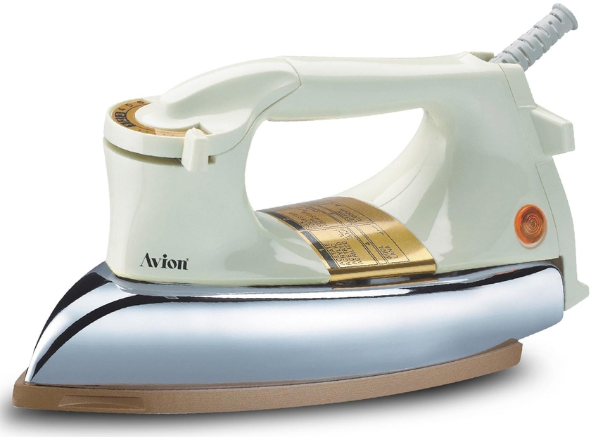Avion 1200W Heavy Weight Dry Iron - Electric Iron 60 Micron Ceramic Coated Sole Plate, Durable Heavy Weight Iron Box, Auto Shut Off, Temperature Setting Dial, Overheat Protection, Ahw21Di