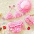 Generic Baby Girl Bikini Lace 3 Pieces Bikini Set Cute Swimsuit With Hat, Size: L(pink)