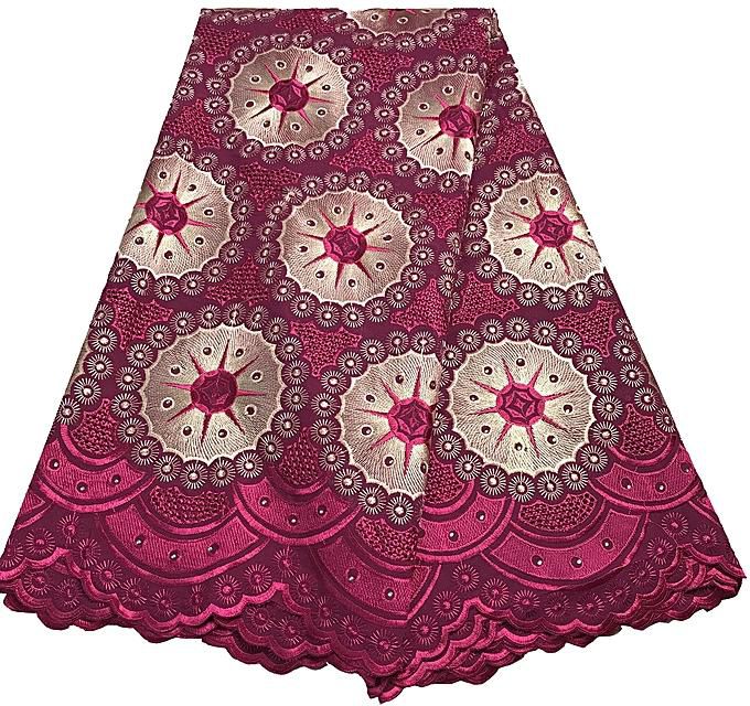 KER YLILI New Fushcia High Quality Swiss Voile Lace Fabric Wedding Dress Big Lace French Lace Fabric Cotton Embroidery Women