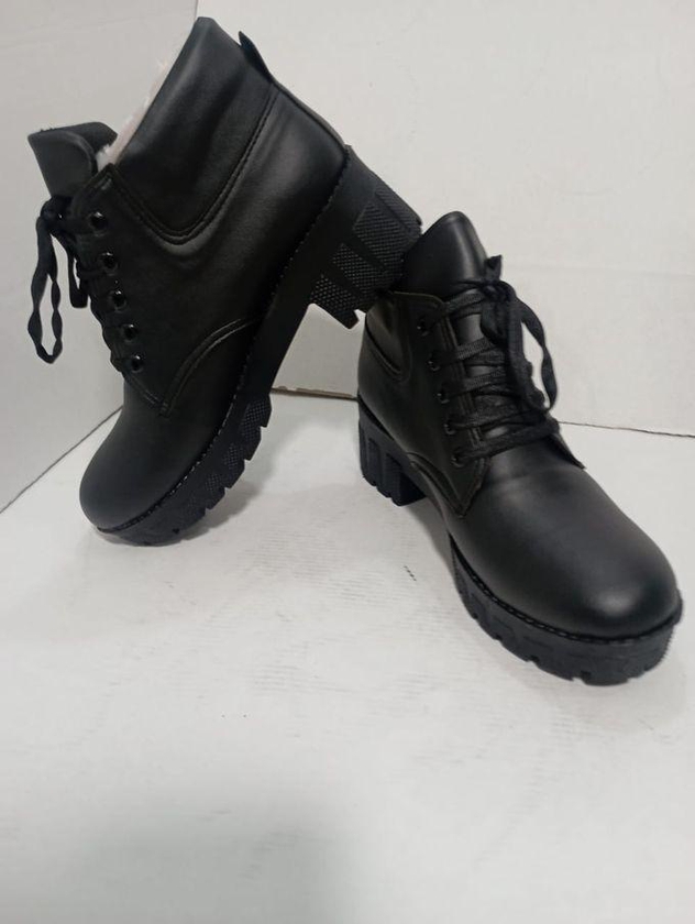 Woman's Flat Half Boot - Black