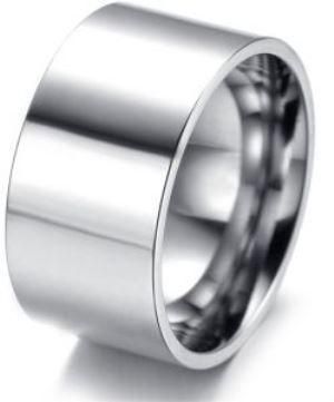 Mens ring in silver titanium Size 8