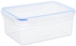 Clip top clear plastic rectangular refrigerator set 3 piece (2.2l 1.1l 0.43l) - clear * blue