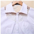 Fashion Korean Lady Lace Patchwork Shirts Long-sleeve Turn-down Collar Women Casual Blouses White