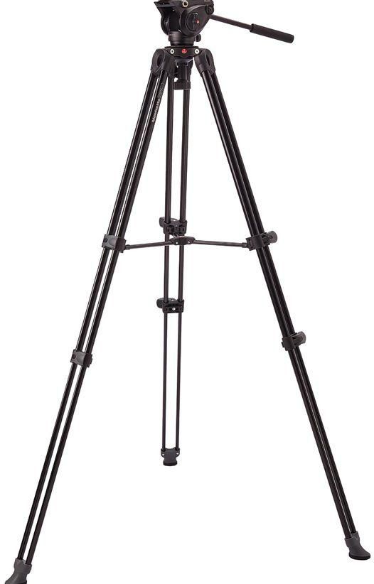 Manfrotto MVK500AM Lightweight Fluid Video System with Twin Legs and Middle Spreader ‫(Black)