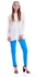 Modern Classic Front Zip Fastening Straight Pants - Size: S (Blue)