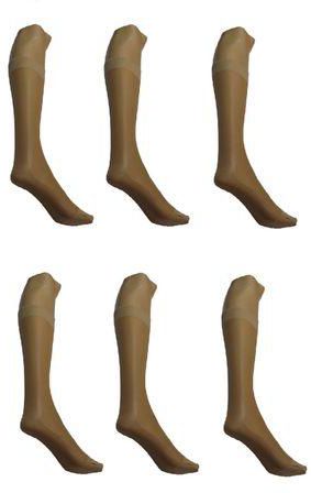 Carina Socks - Set Of 6 Voile Socks - Knee High - For Women - Beige