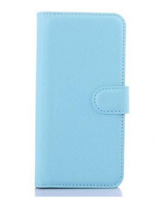 Elite PU Leather Flip Wallet Cover for HTC M9 - Blue