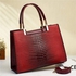 Senior Women Leather With Gradient Color Handbag - Red