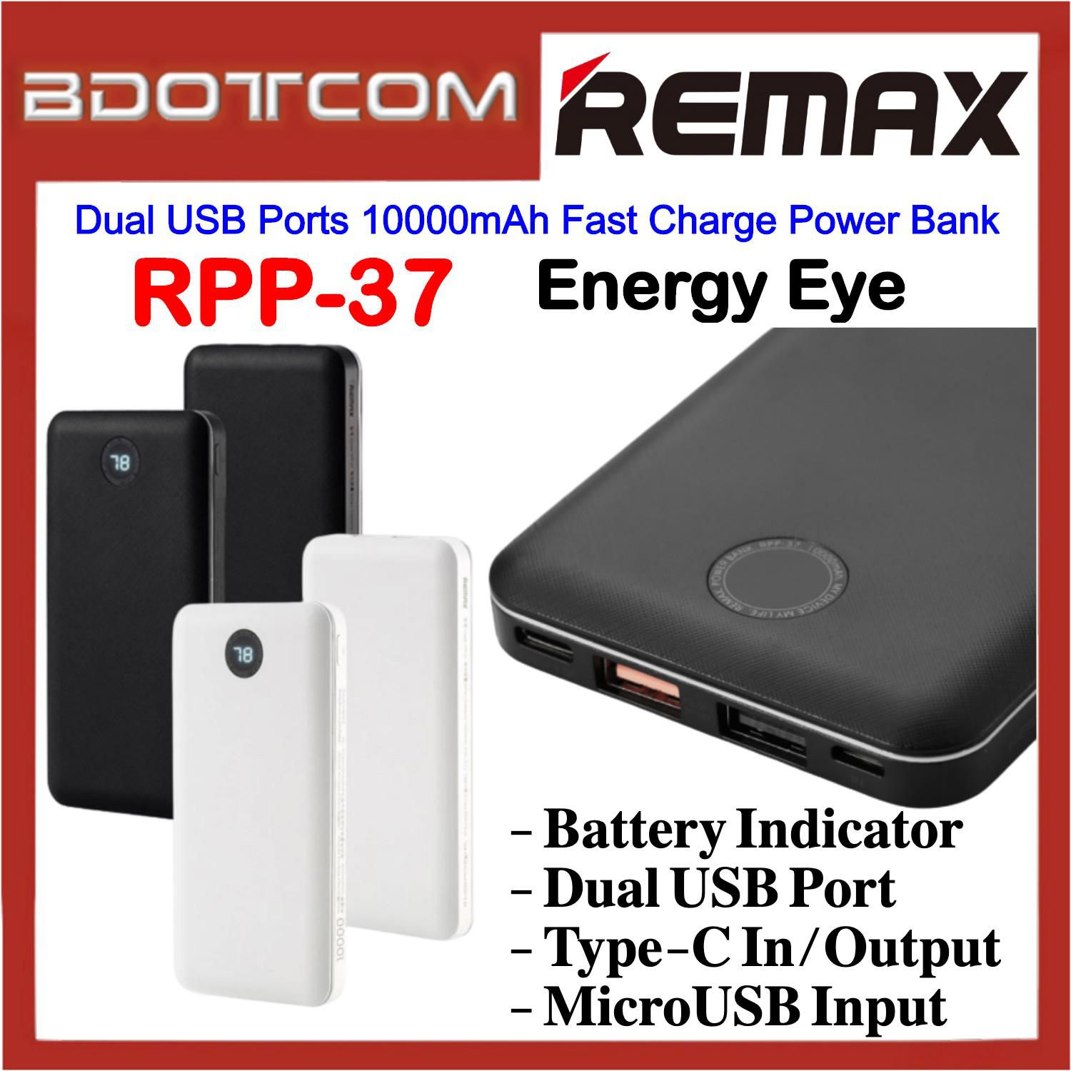 Remax RPP-37 Energy Eye Dual USB Ports 10000mAh Fast Charge Power Bank