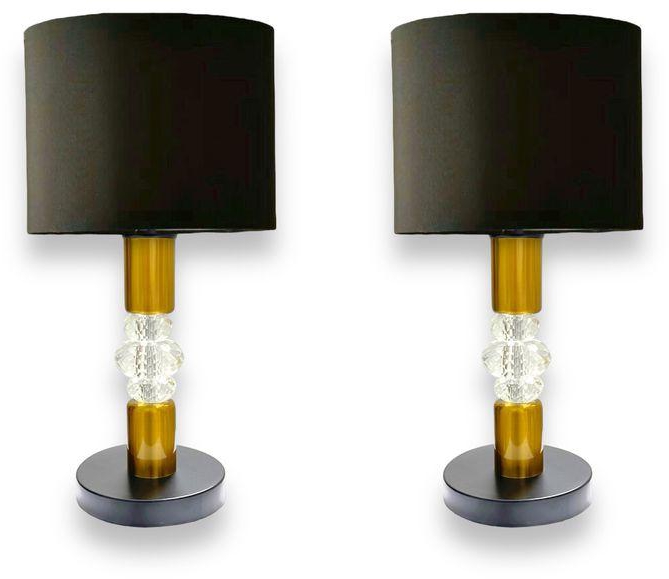 Set Of 2 Modern Metal Lampshades, Black, 50 Cm Long