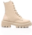 Ice Club Lace-up Mid Heel Platform Beige Ankle Boots