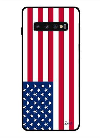 غطاء حماية واقِ لهاتف سامسونج جالاكسي S10 بلس علم الولايات المتحدة الأمريكية