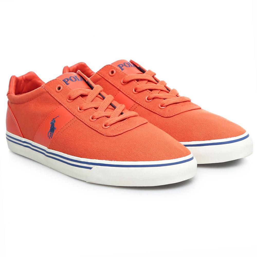 Polo Ralph Lauren 816566227006 Hanford SK VLC Canvas Fashion Sneakers for Men - 12 US, Deco Orange