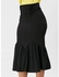 Fitted Belted Midi Mermaid Skirt - Black - L