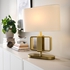 UPPVIND Table lamp - brass-plated/white 47 cm