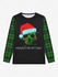 Gothic Christmas Hat Skull Plaid Print Long Sleeve T-shirt and Jogger Pants Pajama Set For Men - 5xl