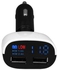 Car Charger , Dual USB Ports  , adjustable ,LED Display , Black and White from OEM