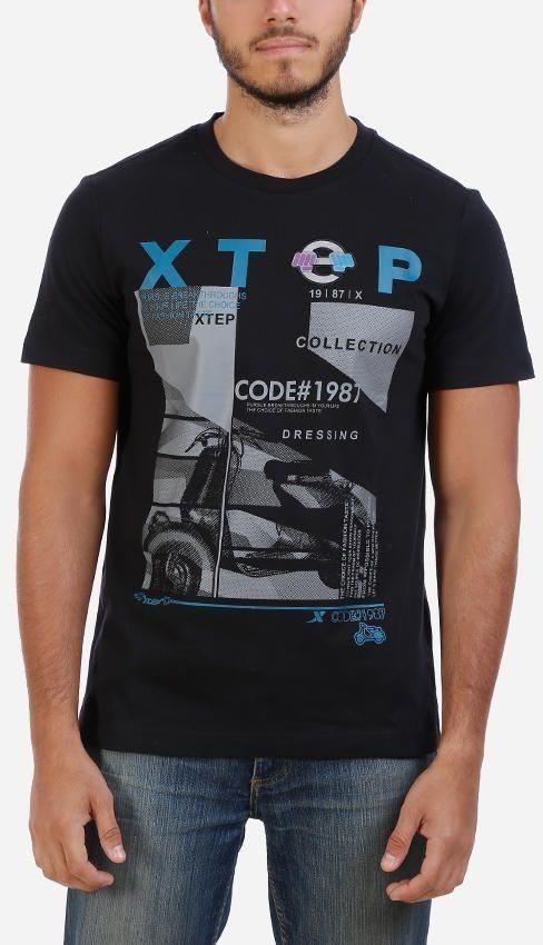 Xtep Classic Printed T-Shirt - Black