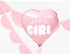 Party Deco - Foil Balloon Heart - It's a girl - 45cm - light pink- Babystore.ae