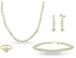 Vera Perla 18K White Pearls Strand Interchangeable Earrings Jewelry Set - 4 Pieces