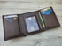 Dr.key Men's Ginuine Leather Trifold Wallet With ID Window 1060-gbrown