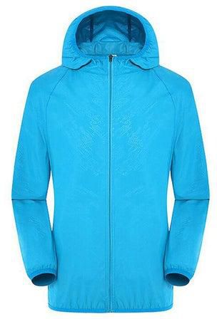 Quick Dry Sun Protection Hooded Jackets Blue
