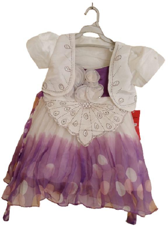 Purple Floral Party Dress For A Girl - Age 2-4Years