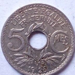 5 سنتيمز فرنسا سنة 1926 م