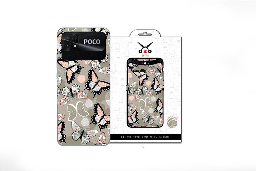 OZO Skins OZO Skins Butterfly Pink Grey (SE145BPG) For Xiaomi Poco C40