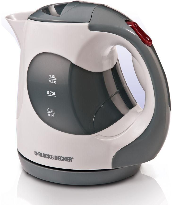 Black & Decker 1L Concealed Coil Electric Kettle - Grey and White [JC120-B5]