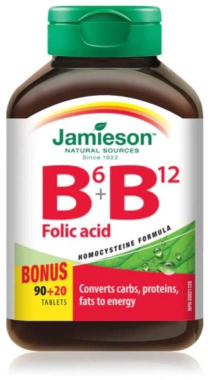 Jamieson Vitamin B6 + B12 And Folic Acid Tablets 110's