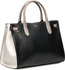 Anne Klein 60434191-4VQ Jessica Large Satchel Bag for Women - Black/Off White/Medium Grey