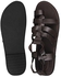 Pgolden Signatures Chocolate Brown Leather Sandals