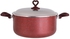 Get Nouval Lovely Heart Teflon Pot, 30 cm - Dark Red with best offers | Raneen.com