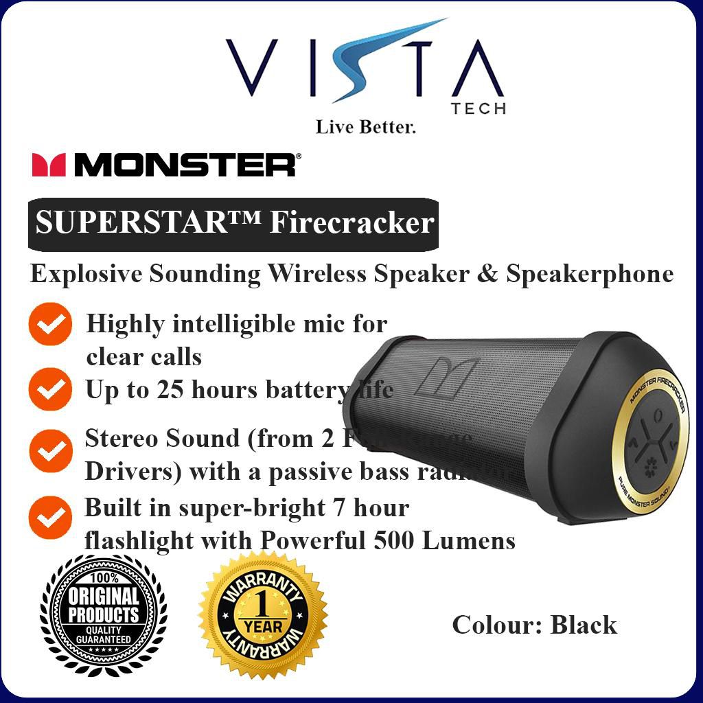 Monster SS Firecracker HD Bluetooth Speaker (Black/Gold)